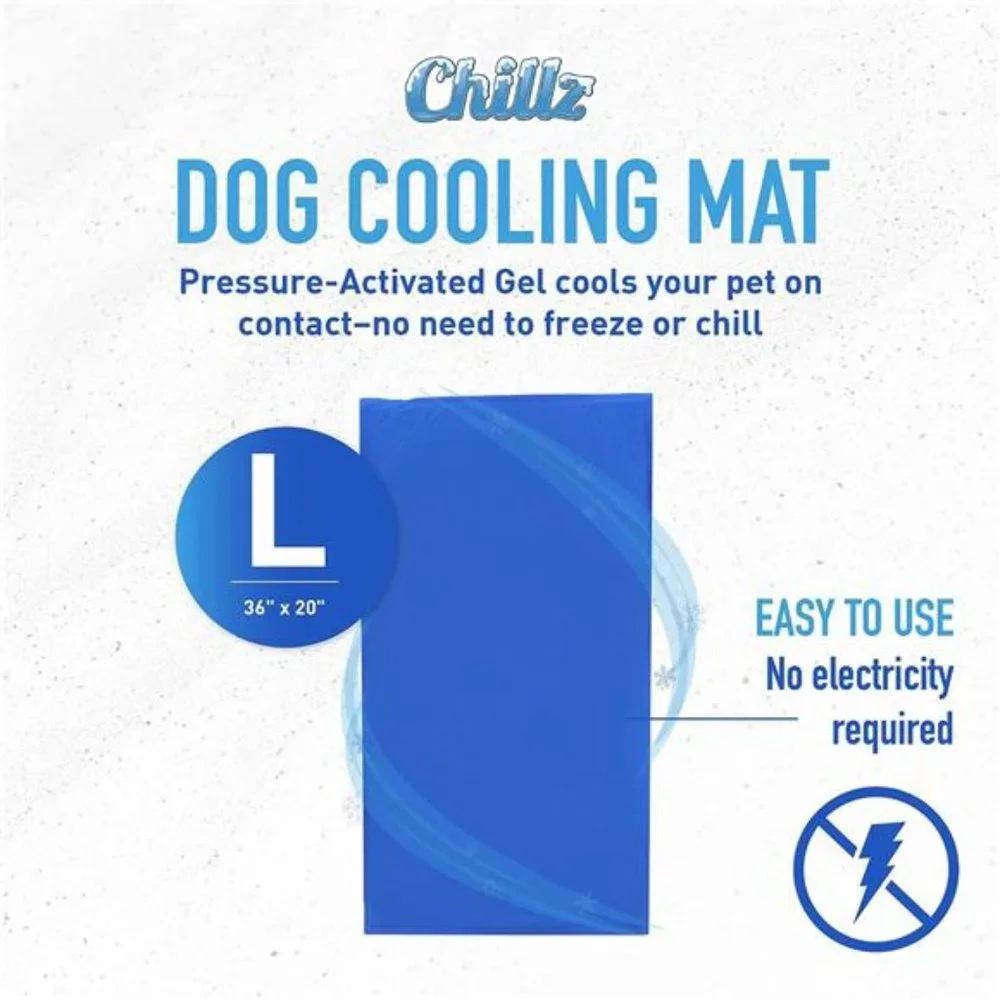 Dog Cooling Mat, Large - Pressure Activated Pet Cooling Mat for Dogs - No Water